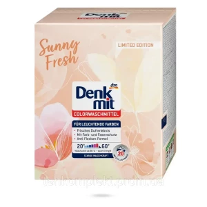 Изображение товара -  Denkmit Порошок для кольорових речей Sunny Fresh, 20 Wa - 1,3 kg