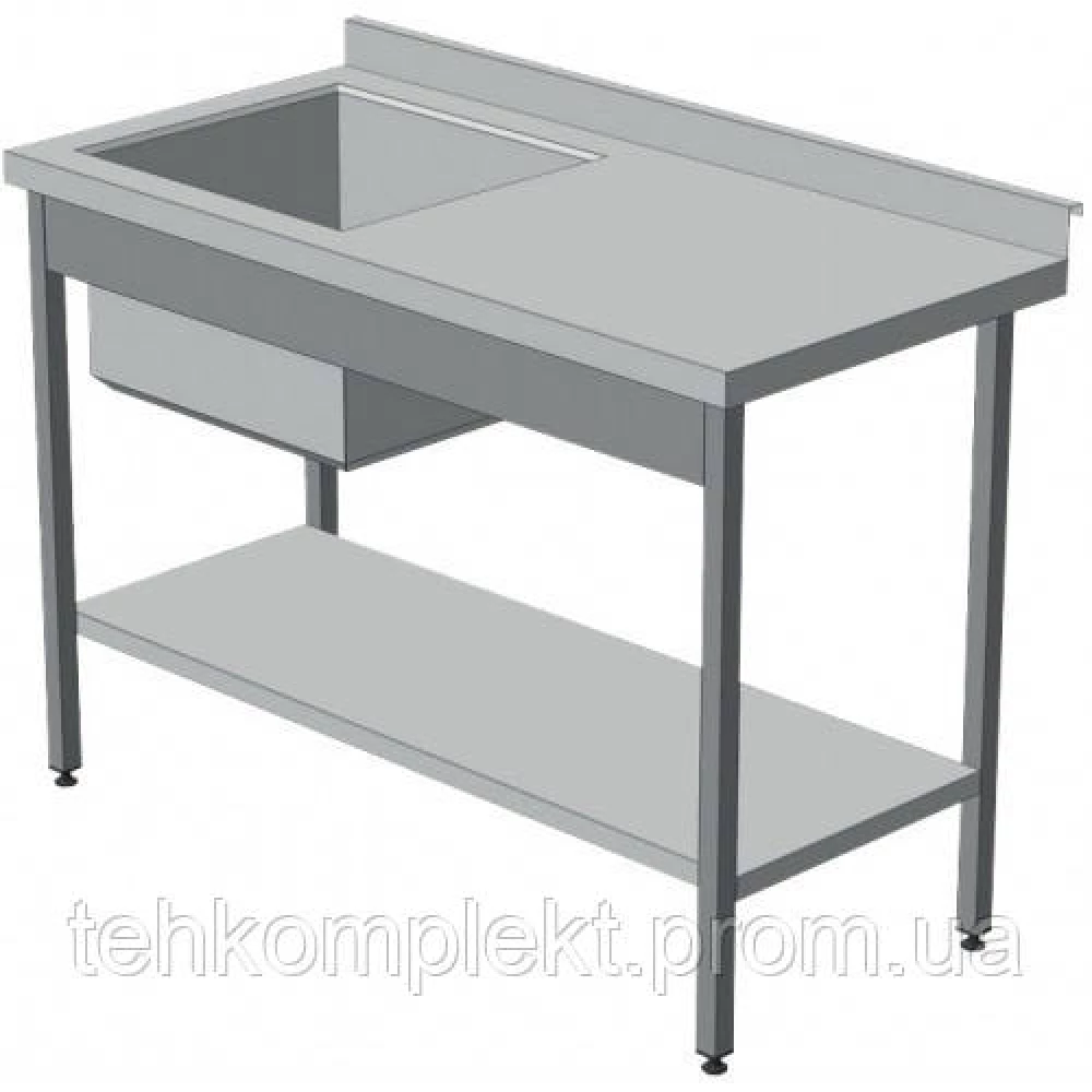 Стіл виробничий С-С2 1000*800*850, з мийкою 500*400*200, борт